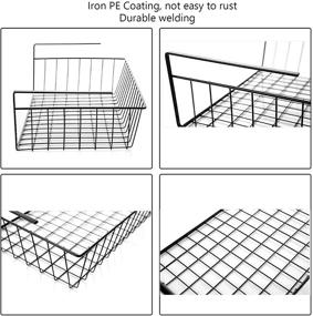 img 1 attached to 📦 Hizibesty Under Shelf Basket: Organize with this 2-Pack Storage Rack for Home, Closet, and Office – Black