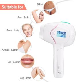 img 2 attached to 🔥 Laser Hair Removal for Women & Men - Permanent At-Home Laser Hair Remover Device - 550,000 Flashes - 2 Flash Modes - White