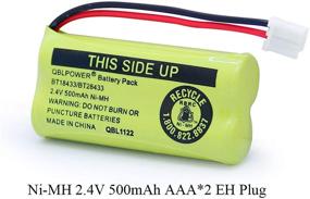 img 1 attached to 🔋 QBLPOWER BT18433/BT28433 2.4V 500mAh Ni-MH Battery Pack Rechargeable - Compatible with BT184342 BT284342 BT-8300 BATT-6010 BT1011 BT1018 BT1022 BT1031 - Pack of 6