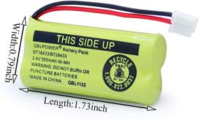 img 3 attached to 🔋 QBLPOWER BT18433/BT28433 2.4V 500mAh Ni-MH Аккумуляторный пакет - Совместим с BT184342 BT284342 BT-8300 BATT-6010 BT1011 BT1018 BT1022 BT1031 - Упаковка из 6 штук