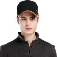 men's breathable cotton army cap - cacuss military cadet hat with adjustable flat top - enhanced baseball cap logo
