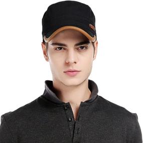 img 4 attached to Men's Breathable Cotton Army Cap - CACUSS Military Cadet Hat with Adjustable Flat Top - Enhanced Baseball Cap