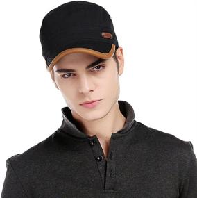 img 2 attached to Men's Breathable Cotton Army Cap - CACUSS Military Cadet Hat with Adjustable Flat Top - Enhanced Baseball Cap