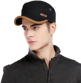 img 3 attached to Men's Breathable Cotton Army Cap - CACUSS Military Cadet Hat with Adjustable Flat Top - Enhanced Baseball Cap