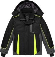 🧥 wantdo boys waterproof ski jacket | warm winter snow coat with hood | windproof snowboarding raincoats logo