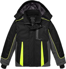 img 4 attached to 🧥 Wantdo Boys Waterproof Ski Jacket | Warm Winter Snow Coat with Hood | Windproof Snowboarding Raincoats