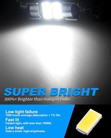 img 4 attached to 🔆 Yorkim Super Bright DE3022 DE3175 Festoon LED Bulbs White, Error Free Canbus 6-SMD 5730 Chipsets, DE3021 LED Interior Car Lights 31mm LED Bulbs for Dome Map Light - Pack of 4