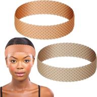 non-slip adjustable silicone wig grip band for men and women - 2 piece seamless wig holder ideal for sports and yoga (light brown, dark brown) logo