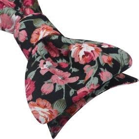 img 2 attached to 👔 Premium HISDERN Cotton Floral Print Men's Accessories: Ties, Cummerbunds & Pocket Squares for Stylish Men