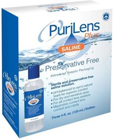 img 3 attached to 💧 PuriLens Plus Preservative-Free Saline Solution - Set of Three 4 Fl Oz (120 mL) Bottles