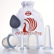 🧖 facial cupping set for anti-aging & natural face lift by dosensepro. improve skin wrinkles on face, eyes, & neck + bonus japanese konjac sponge. cellulite therapy cupping set. logo