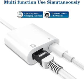 img 3 attached to 🔌 Apple MFi Certified 2 in 1 Lightning to Ethernet Adapter with Charge Port - RJ45 Ethernet LAN Network Adapter, Compatible with iPhone/iPad/iPod, Plug and Play, Supports 100Mbps Ethernet Network