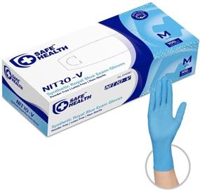 img 4 attached to 100-Box Nitro-V Nitile-Vinyl Synthetic Blue Exam Gloves - Medium Size, Latex-Free Powder-Free for Safe Healthcare Use - Clinic, Nursing, Food, Nail, Hair Salon, Tattoo, Cleaning