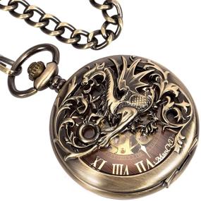 img 2 attached to ⌚ Exquisite Men's Skeleton Mechanical Pocket Watch for Timeless Elegance