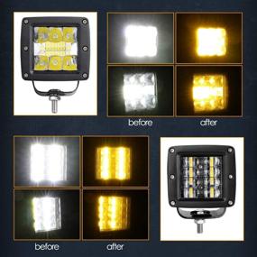 img 2 attached to 🚧 Nirider 2PCS 3 Inch Amber LED Cube Light Covers - Transparent Yellow Light Bar Covers for Square LED Pods, Work Lights, Off Road Lights, Driving Lights, Fog Lights