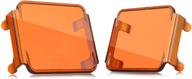 🚧 nirider 2pcs 3 inch amber led cube light covers - transparent yellow light bar covers for square led pods, work lights, off road lights, driving lights, fog lights logo