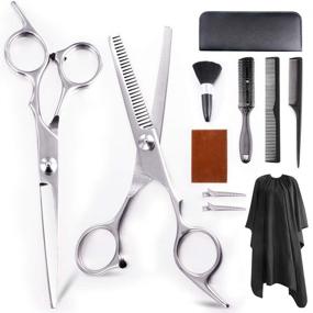 img 4 attached to 11Pcs Professional Hair Cutting Scissors Set - Multi-Use Haircut Kit for Salon & Home