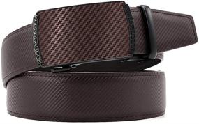 img 3 attached to Premium Leather Ratchet Belts: Adjustable Metal for Stylish Men's Accessories and Belts