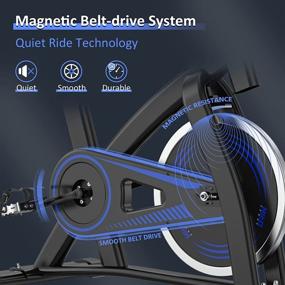 img 2 attached to 🚲 Silent Belt Drive Indoor Cycling Bike Stationary with LCD Monitor - Ideal for Home Cardio Workout Bike Training