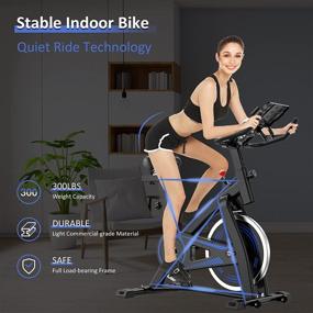 img 3 attached to 🚲 Silent Belt Drive Indoor Cycling Bike Stationary with LCD Monitor - Ideal for Home Cardio Workout Bike Training