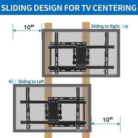 img 3 attached to 📺 FOZIMOA Full Motion TV Wall Mount: Sliding Design for 32-80 inch TVs, Articulating Swivel Tilt Arms, Fits Flat/Curved Screens, up to 100lbs & VESA 600x400