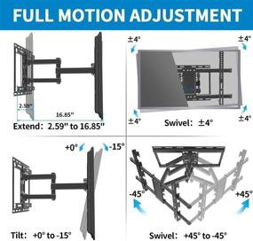 img 1 attached to 📺 FOZIMOA Full Motion TV Wall Mount: Sliding Design for 32-80 inch TVs, Articulating Swivel Tilt Arms, Fits Flat/Curved Screens, up to 100lbs & VESA 600x400