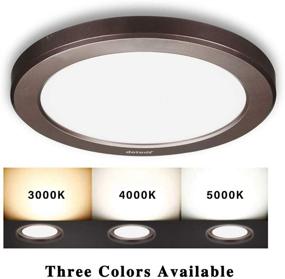 img 2 attached to Youtob LED Ceiling Light Flush Mount with Adjustable 3 Colors, 15W 1500lm Round Lighting Fixture for Kitchens, Closets, Hallways, Stairwells, Bedrooms - Bronze Finish (3000k/4000k/5000k Options Available)