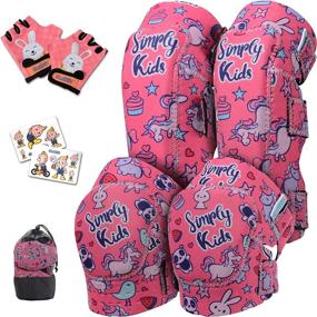 img 4 attached to 🛴 Innovative Soft Kids Knee and Elbow Pads with Bike Gloves – Comfortable Toddler Protective Gear Set for Roller-Skating, Skateboarding, and Biking – Knee Pads for Children Boys Girls 2-4, 5-8, 9-11