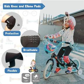 img 2 attached to 🛴 Innovative Soft Kids Knee and Elbow Pads with Bike Gloves – Comfortable Toddler Protective Gear Set for Roller-Skating, Skateboarding, and Biking – Knee Pads for Children Boys Girls 2-4, 5-8, 9-11