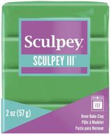 sculpey iii polymer oven-bake clay, emerald green, 2 oz. bar, non toxic, ideal for modeling, sculpting, holiday, diy, mixed media and school projects. perfect for kids, beginners, and enhanced seo! logo