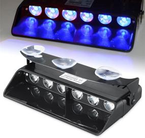 img 3 attached to 🚨 Vehicle Dash Windshield Emergency Lights - Black, Bright Blue LED Warning Strobe Lighting with 16 Flashing Modes