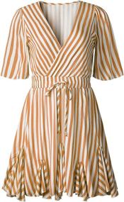 img 3 attached to PRETTYGARDEN Striped Pleated Women's Dress with Sleeves - Fashionable Clothing for Women