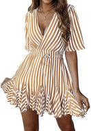 prettygarden striped pleated women's dress with sleeves - fashionable clothing for women logo