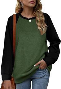 img 3 attached to 👕 Sipaya Women's Crewneck Two Tone Long Sleeve Sweatshirt: Comfort and Style Combined!