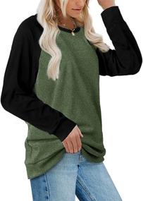 img 2 attached to 👕 Sipaya Women's Crewneck Two Tone Long Sleeve Sweatshirt: Comfort and Style Combined!