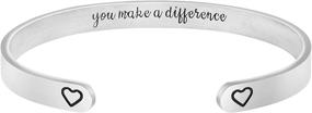 img 4 attached to 🎁 Personalized Stainless Cuff Bracelet: Memgift Inspirational Jewelry for Women and Girls, Ideal for Birthdays, Christmas, and Mother's Day