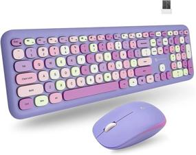 img 4 attached to 🔮 Enhance your Workspace with the X9 Performance Colorful Keyboard and Mouse Combo - Stylish 2.4G Wireless Set for PC and Chrome - Transform Your Space with a Cute Purple Design (110 Keys/18 Shortcuts)