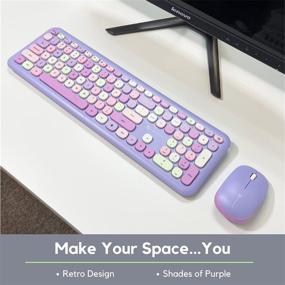 img 3 attached to 🔮 Enhance your Workspace with the X9 Performance Colorful Keyboard and Mouse Combo - Stylish 2.4G Wireless Set for PC and Chrome - Transform Your Space with a Cute Purple Design (110 Keys/18 Shortcuts)