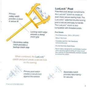 img 2 attached to 🔒 Experience Unmatched Security with LuxLock TM: Revolutionary .925 Silver Patented Replacement Earring Back (Patent # US8365369)