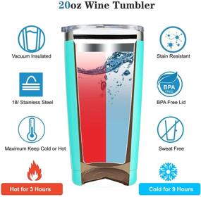 img 3 attached to 🍷 20oz Stemless Insulated Wine Tumbler: Top Birthday, Christmas & Graduation Gifts for Women - Funny, Unique Ideas for Mom, Wife, Teacher, Best Friends, Her