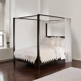 img 3 attached to Enhance Your Bedroom with Luxurious Royale Linens Sheer White Bed Canopy Scarf