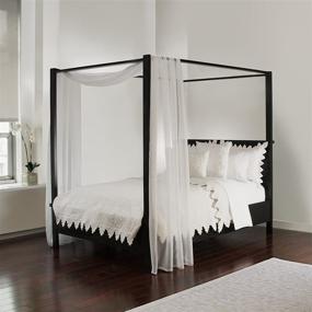 img 4 attached to Enhance Your Bedroom with Luxurious Royale Linens Sheer White Bed Canopy Scarf