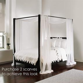 img 2 attached to Enhance Your Bedroom with Luxurious Royale Linens Sheer White Bed Canopy Scarf