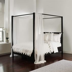 img 1 attached to Enhance Your Bedroom with Luxurious Royale Linens Sheer White Bed Canopy Scarf