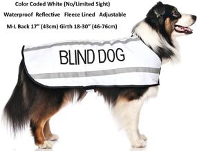 img 3 attached to 🐶 Visually Impaired Dog Coat - White Warning Alert, Waterproof & Reflective, Fleece Lined - S-M M-L L-XL Sizes