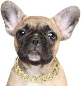 img 3 attached to Hicarer 2 Pieces 14 Inch Metal Gold Link Chain Necklace - Stylish Pet Accessories for Dogs: Bulldogs, Chihuahuas, Yorkies, and Mini Breeds