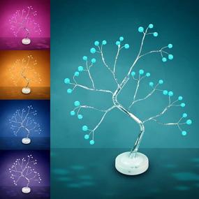 img 2 attached to 🌳 Bonsai Tree Light - DIY LED Desk Tree Lamp with Remote Control: 16 Color 36 LED Crack Shaped, Adjustable Branches, Desk Table Decor for Christmas Party Home Decoration - Battery/USB Operated