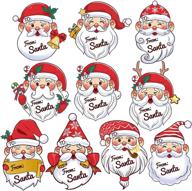 🎅 santa tag stickers: 60 festive gift name labels for christmas wrapping & party favors logo