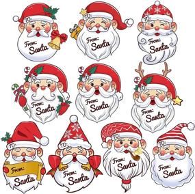 img 3 attached to 🎅 Santa Tag Stickers: 60 Festive Gift Name Labels for Christmas Wrapping & Party Favors