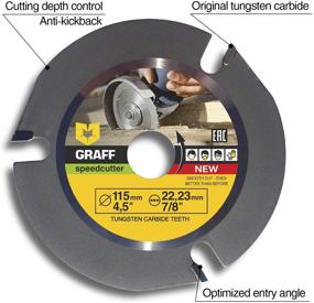 img 1 attached to 🪚 Graff Speedcutter 4 1/2: Premium Wood Carving Disc for Angle Grinder - Circular Saw Blade for Precise Cutting, Sculpting & Shaping - 7/8" Arbor - 115mm Diameter